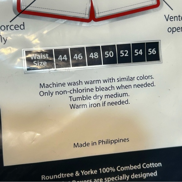 Roundtree & Yorke Boxers Big Man Size 56 Full-Cut 100% Combed Cotton White NEW - Picture 5 of 5